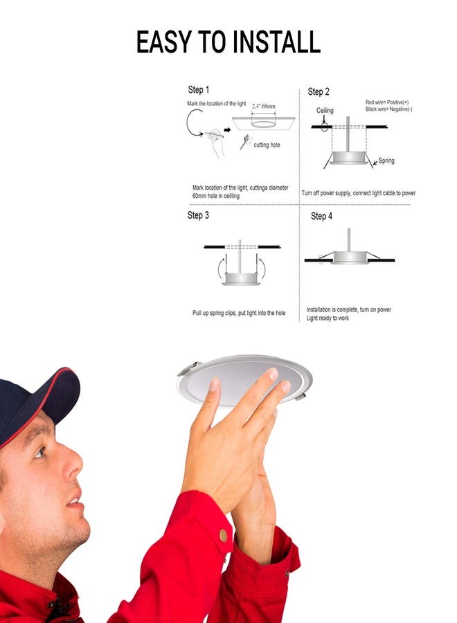 سيسكا SYSKA Rdl LED Slim Downlight (ضوء نهاري بارد، بولي كربونات) (أصفر، SSK-RDL-R-12W، 2، SSK-RDL-R-12W-3000K) - Image 2